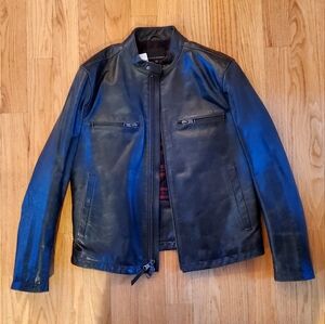 Banana Republic Leather Café Racer - Black (L)